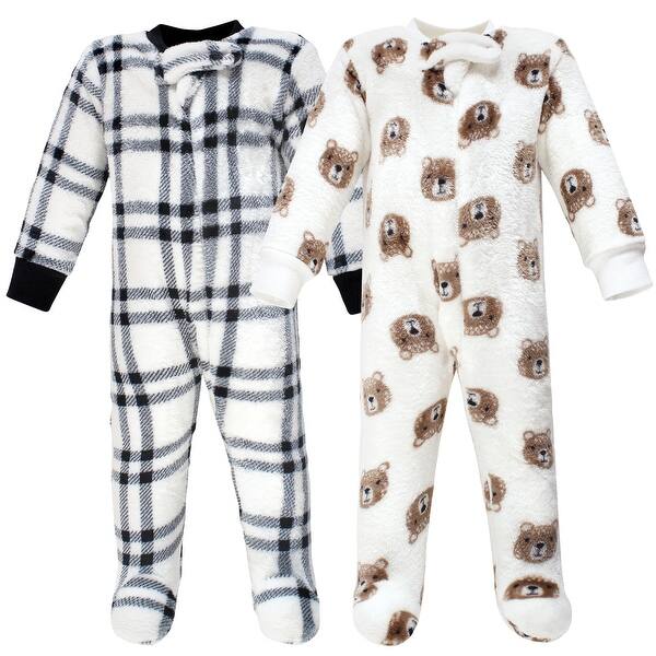 slide 1 of 1, Hudson Baby Infant Boy Plush Sleep and Play, Bear 0-3 Months - Bear