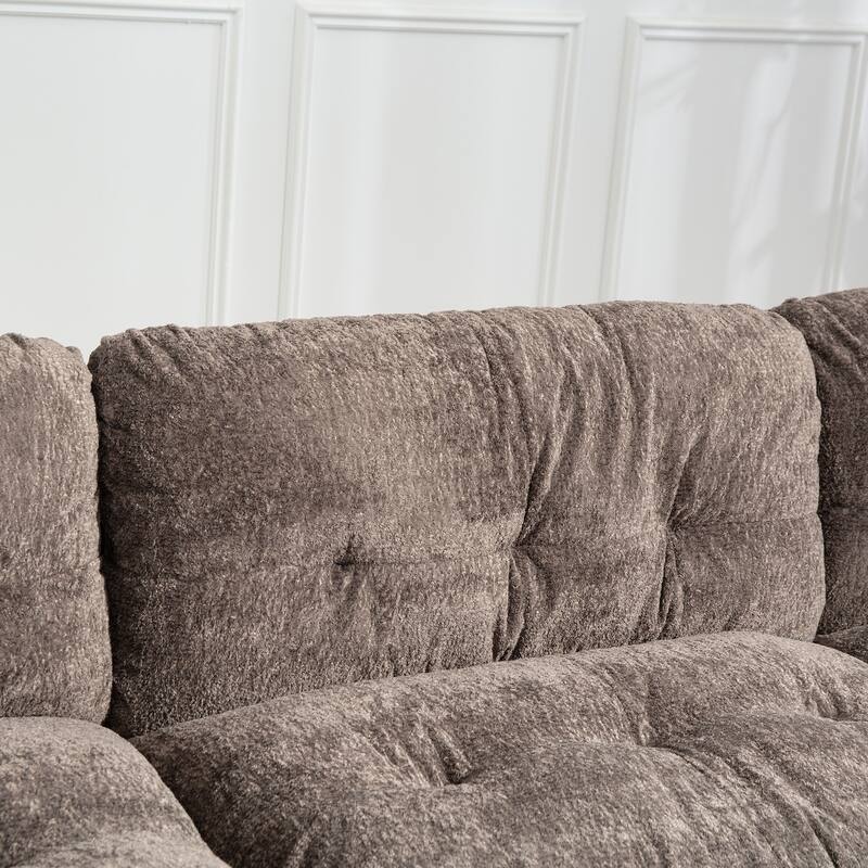 L Shaped 3-seat Gray Modular Sleeper Sofa for Living Spaces