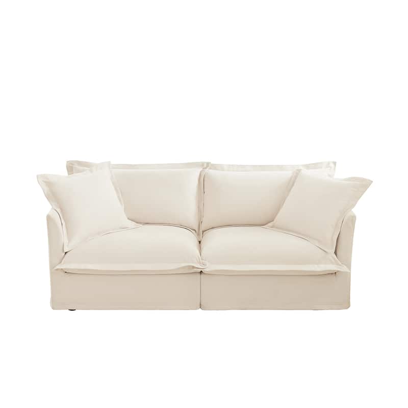 83.4" Chenille Modular 3-Seat Sofa with Removable Washable Covers, 300lb Capacity