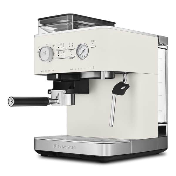 KitchenAid Semi Automatic Espresso Machine with Burr Grinder, KES6551 - Porcelain White