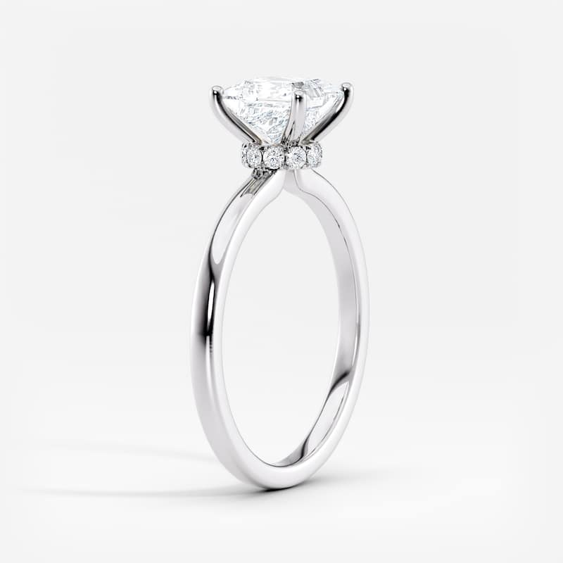 Auriya 14k Gold Lab Grown Princess Ribbon-Halo Diamond Engagement Ring 0.60 to 5.10 ct. tw. (F-G VS)