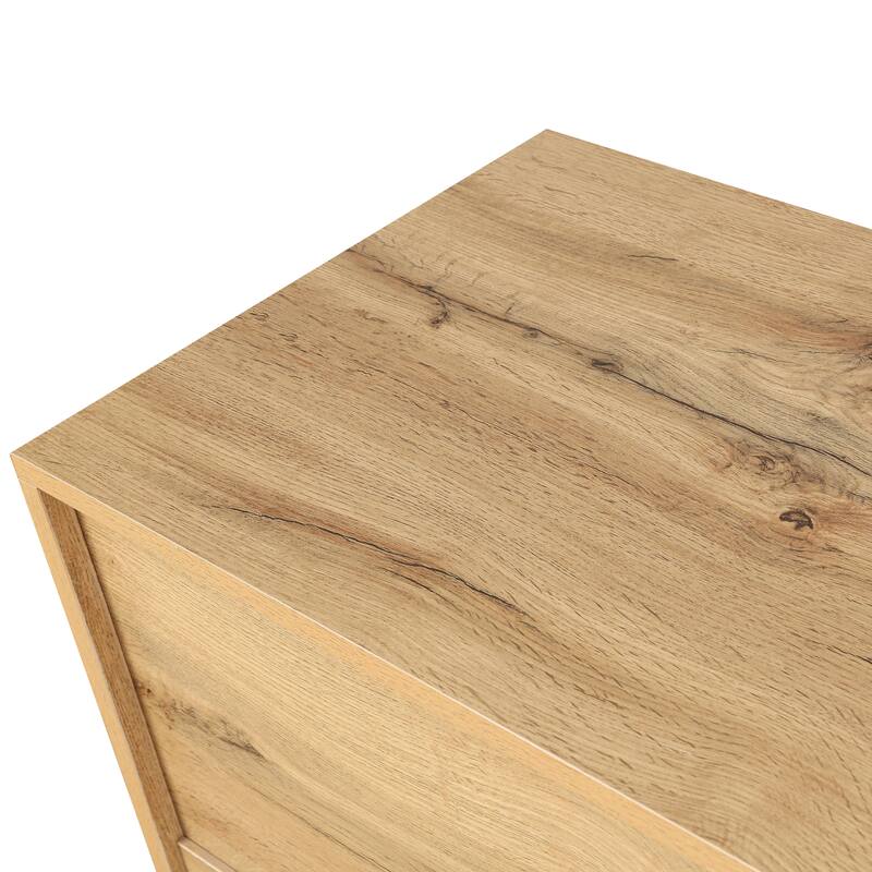 Carved Door Display Cabinet Entrance Cabinet, Classical Buffet Server Cabinet Base Cabinet with Metal Handles