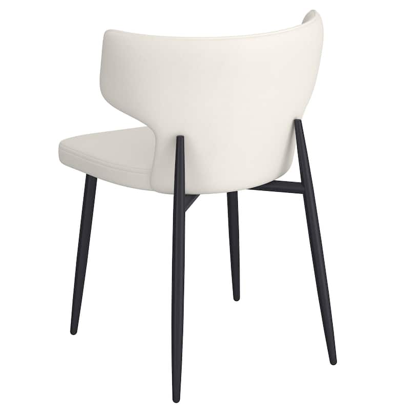 Contemporary Fabric and Metal Dining Chair, Set of 2