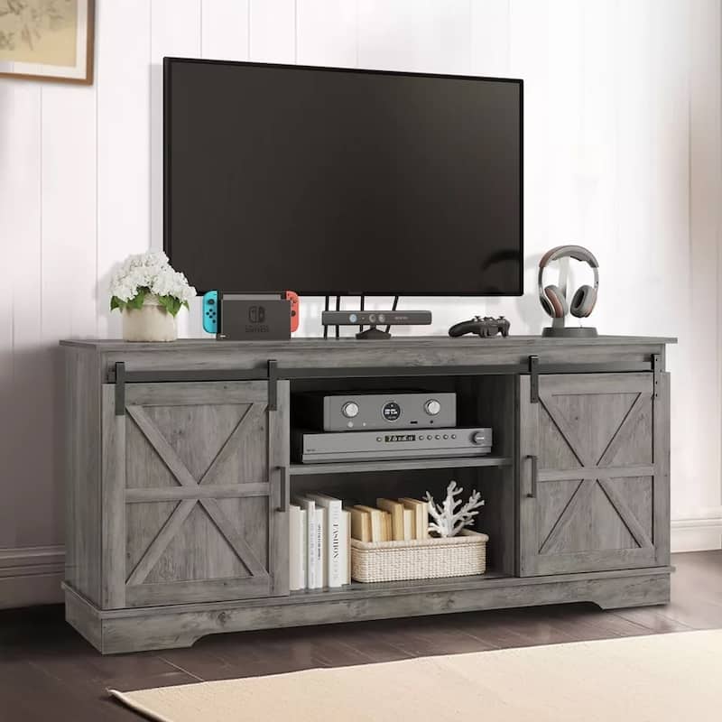 TV Stand for 65 inch TV Entertainment Center Dark Grey - 65 inches