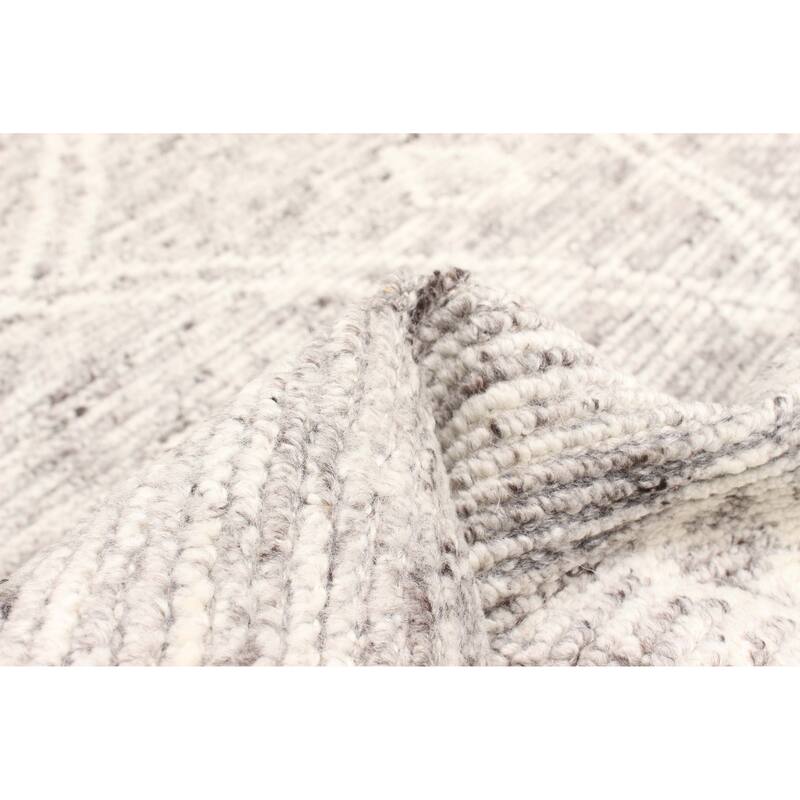 ECARPETGALLERY Hand-knotted Tangier Grey Wool Rug - 5'1 x 7'9