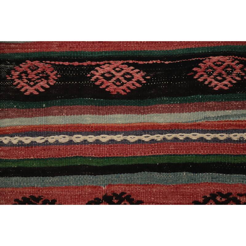 Hand Woven Oriental 100% Wool Carpet Southwestern Tribal Multi-Colored Kilim Area Rug - 10' 8'' X 4' 11''