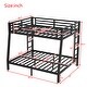 preview thumbnail 3 of 9, Full XL over Queen Bunk Bed with Storage & Safety Rails, Noise-Free, Black