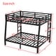 preview thumbnail 3 of 9, Industrial Full XL over Queen Metal Bunk Bed with Ladder and Guardrail for Teens and Adults