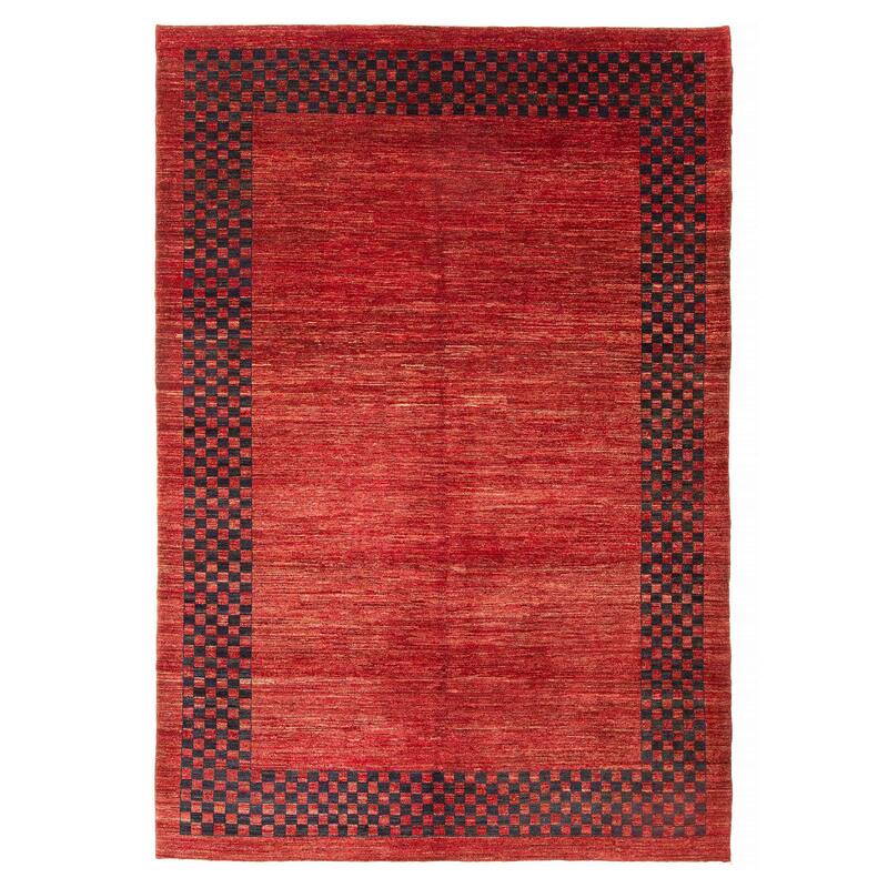 ECARPETGALLERY Hand-knotted Peshawar Ziegler Dark Red Wool Rug - 6'2 x 8'10 - Dark Red - 6'2 x 8'10