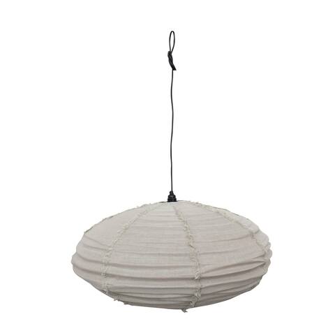 Linen and Cotton Pendant Lamp with Frayed Edges