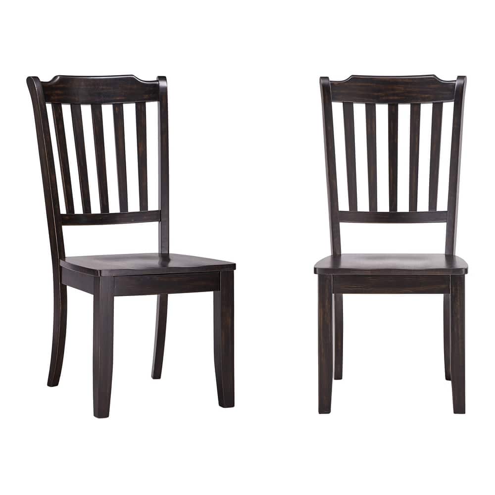 Ronda Slat Back Wood Dining Chairs (Set of 2)
