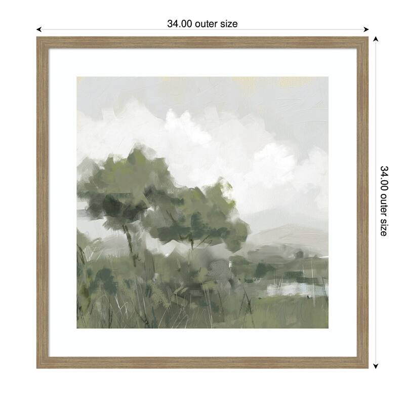 Kate and Laurel Shades of Olive No. 1 by Mary Sparrow Framed Wall Art Print