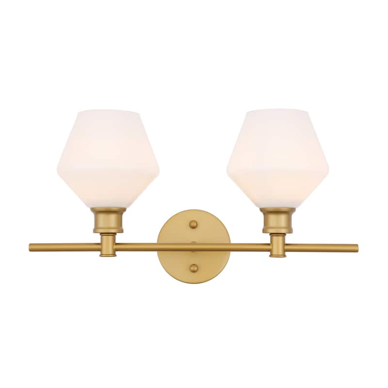 Elegant Lighting Gene 2 Light 19" Wide Bathroom Vanity Light with - Brass