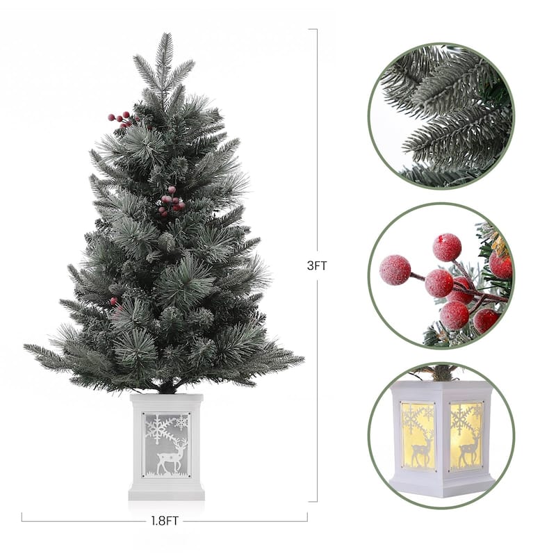 Christmas Tree with 78 Multi-Color Led Lights, 3 Ft Pre-Lit Artificial Christmas Decoration