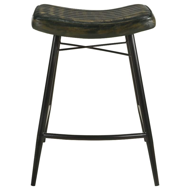 Bayu Leather Upholstered Counter Stool Antique (Set of 2) - 18.00'' x 19.00'' x 25.00''