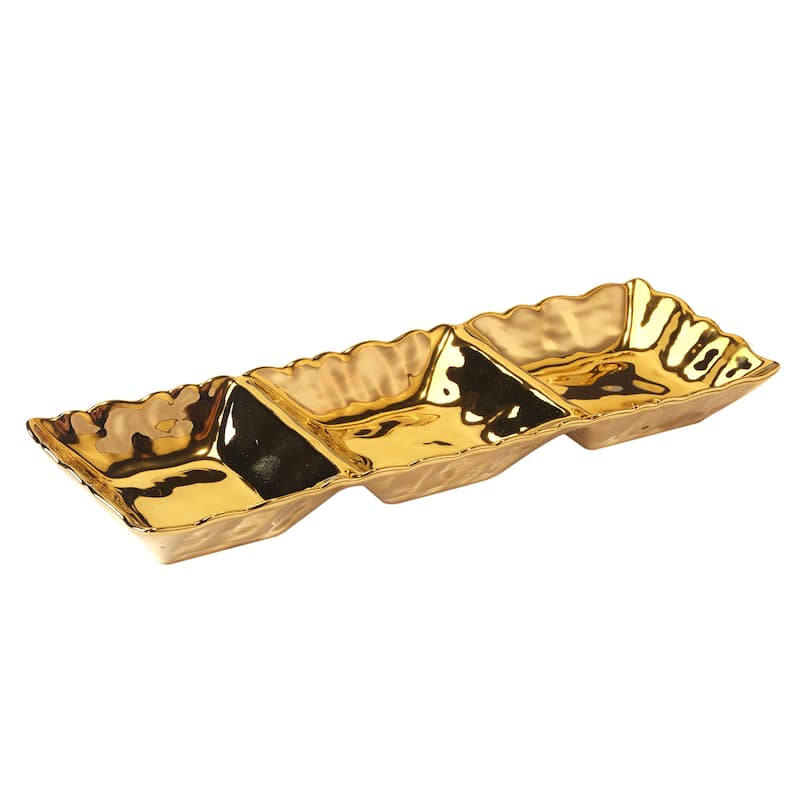 Certified International Gold Coast 3 Section Tray 15" X 5.5" - 15" X 5.5"