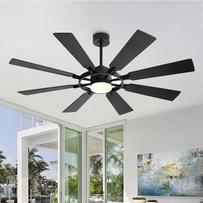 WINGBO 60-inch/72-inch 8-Blades Indoor DC Motor Ceiling Fan With LED Light and Remote Control