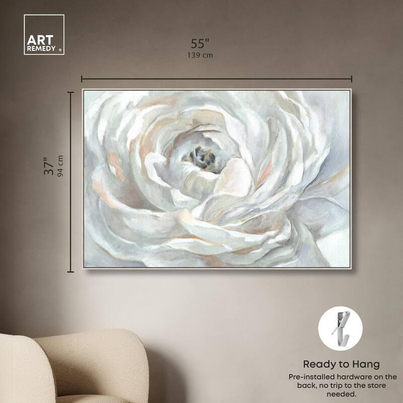 Powdery Peony Canvas by Art Remedy