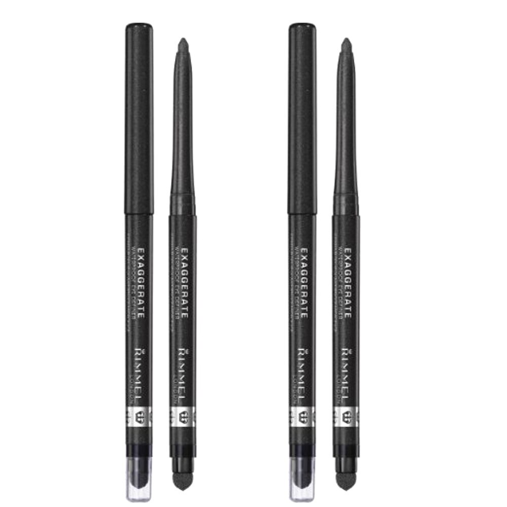 Rimmel Exaggerate Eye Definer, # 263 Starlit Black, 0.01 Ounce Pack of (2) (Eyeliner)