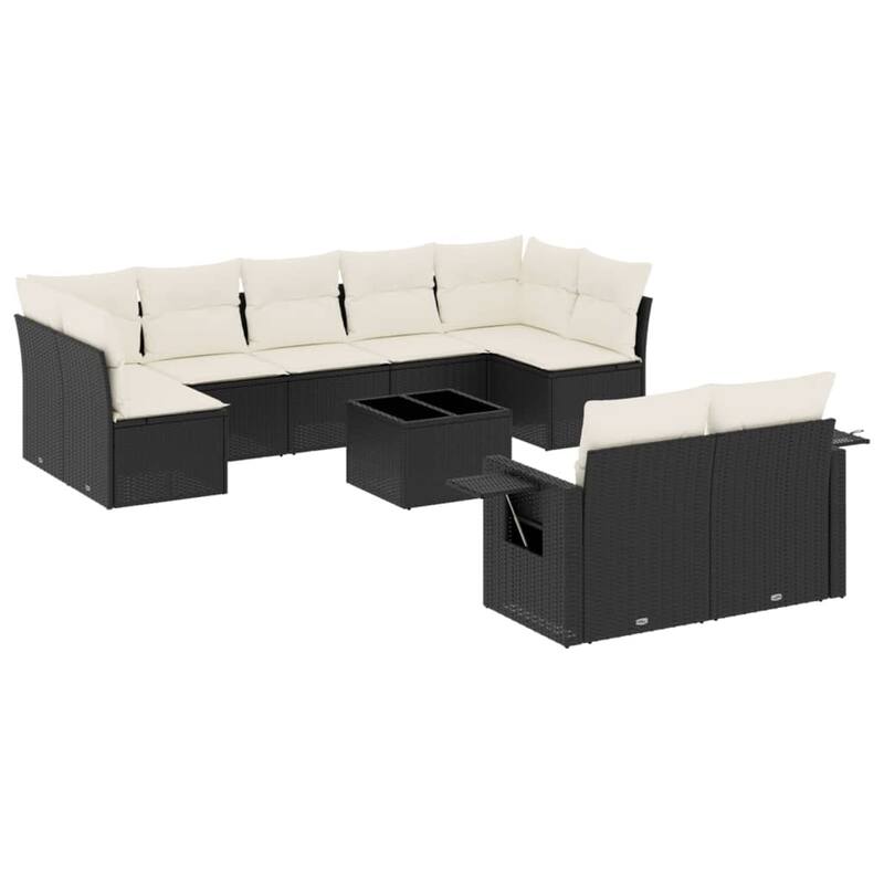 vidaXL Garden Sofa Set Black