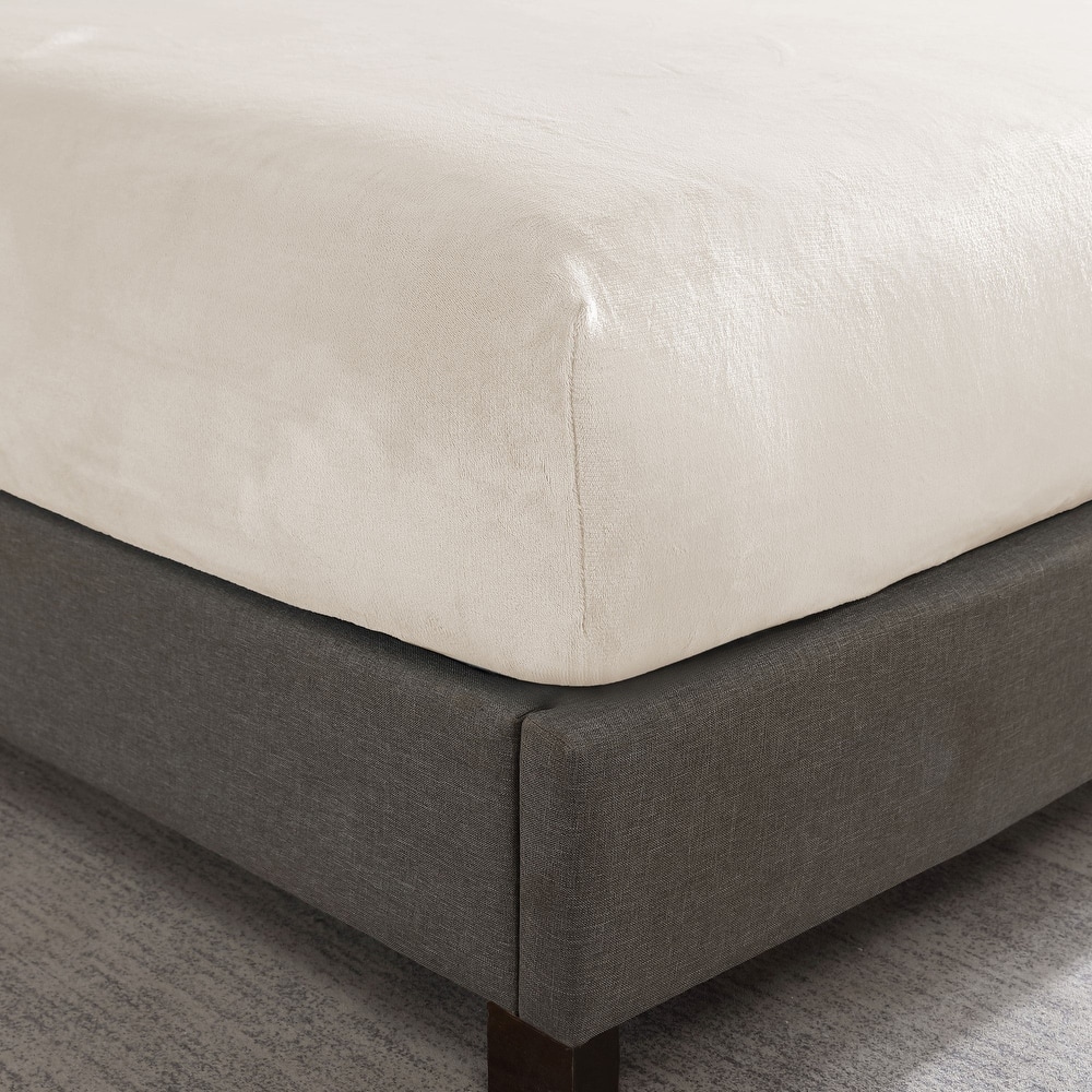 Swift Home Cozy Soft Velvet-Like Microplush Flannel Fitted Sheet