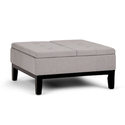 Square Coffee Table Storage Ottoman
