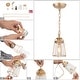 preview thumbnail 10 of 17, Mini Modern Coastal Brass/ Bronze Lantern Pendant LED Dimmable Kitchen Island Lighting with Glass - 5 inches
