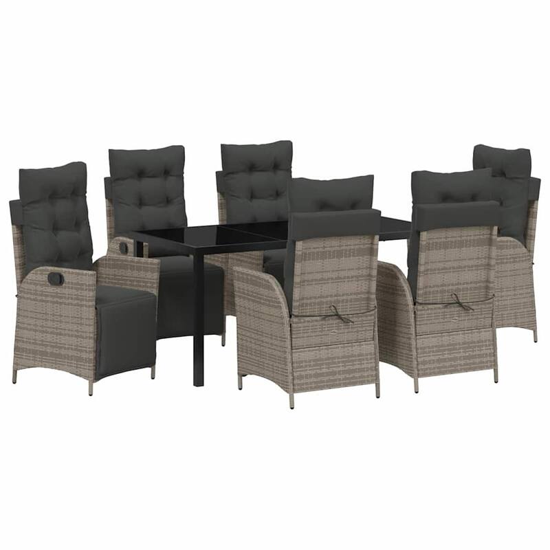 vidaXL Garden Dining Set with Cushion Poly Rattan