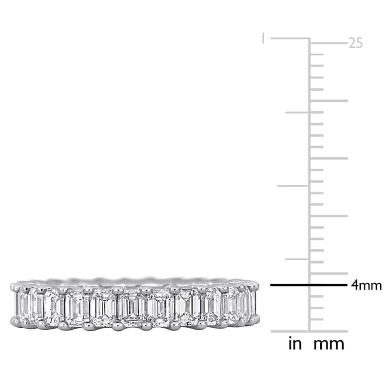 Miadora 3 3/4ct TDW Emerald-Cut Diamond Full-Eternity Band in 18k White Gold