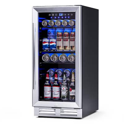Gymax 15 Inch Beverage Cooler Refrigerator 100 Can Built-in