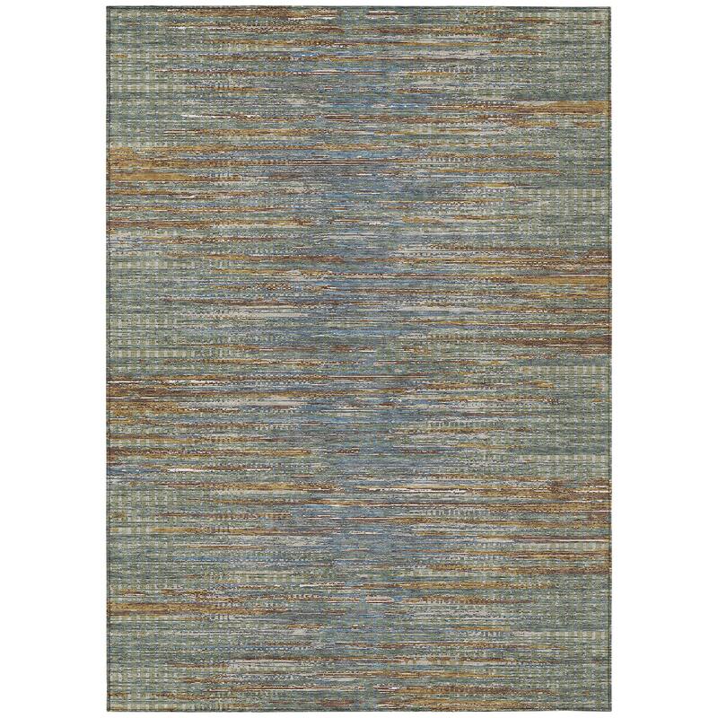 Machine Washable Indoor/ Outdoor Casual Keystone Chantille Rug