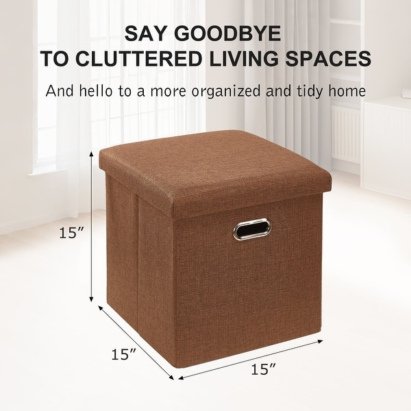 dimension image slide 1 of 9, Ottoman Storage Ottoman Footrest Stool Small Ottoman with Storage Foldable Ottoman Foot Rest Footstool Bench