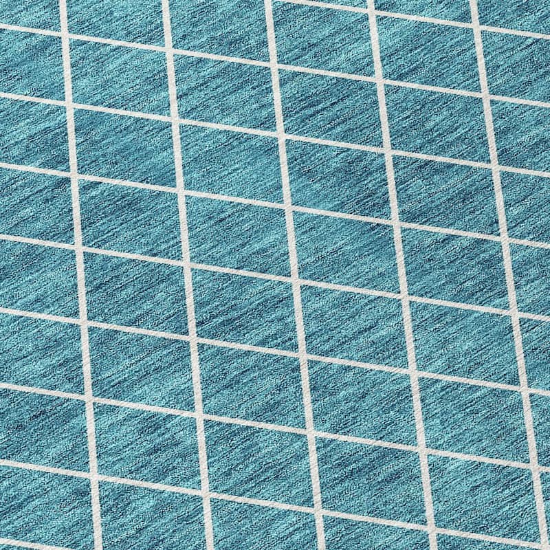 Machine Washable Indoor/ Outdoor Chantille Diamond Trellis Rug