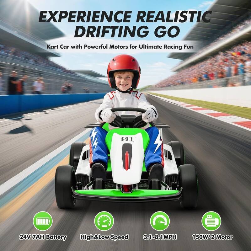 24V Electric Drift Go Kart for Kids 6-12 Best Gift