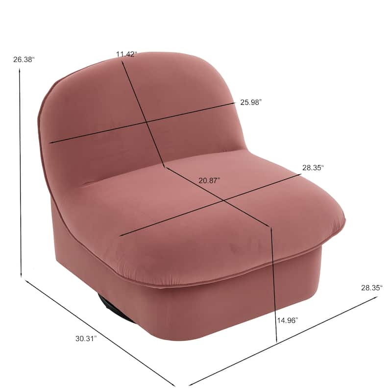 Pumpkin-Shaped Swivel Chair, 360-Degree Swivel Accent Chair for Living Room Bedroom Office