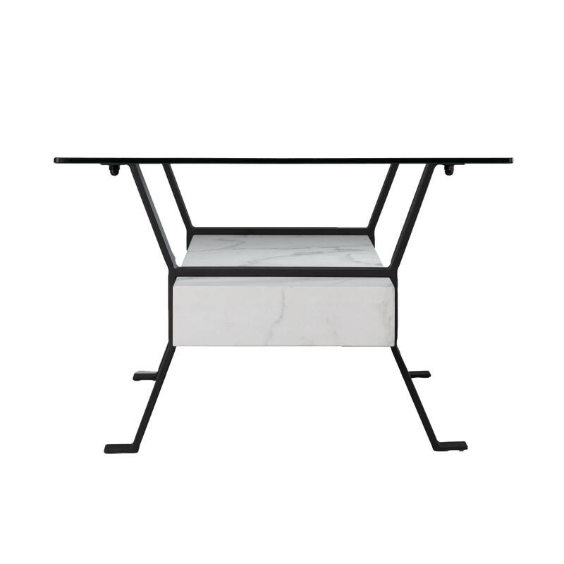 SEI Furniture Darvette Glass-Top Coffee Table