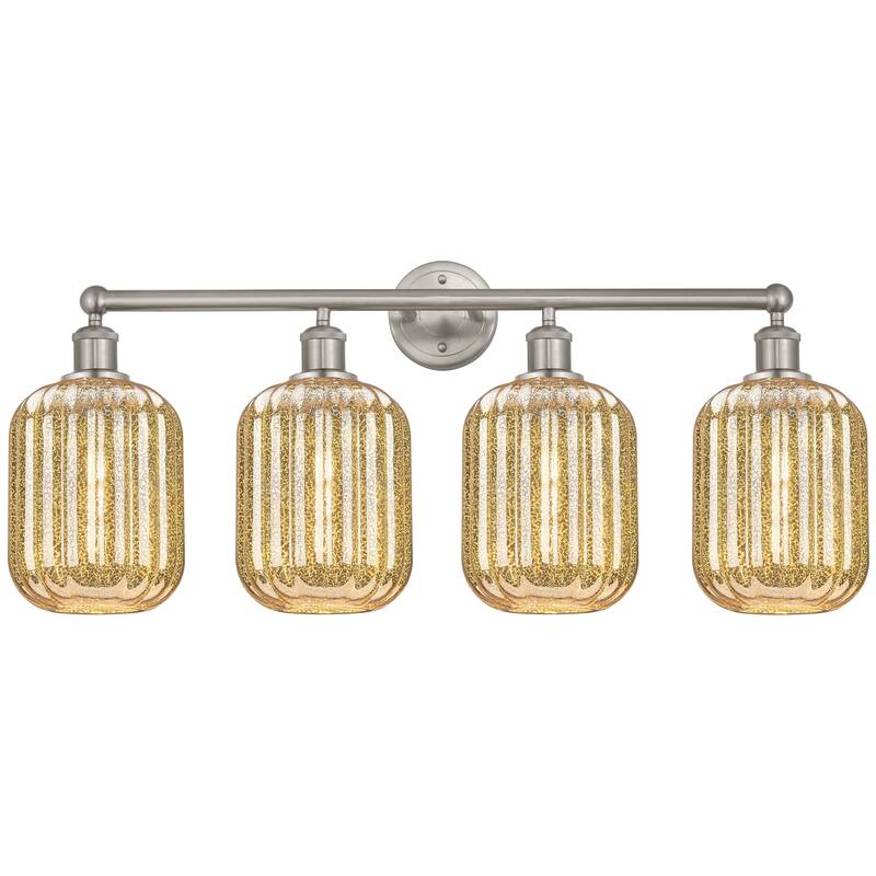 Innovations Lighting Endless Possibilities Edison - Preston - 4 Light 34" Jar Shade Bath Vanity Light - Mercury/Brushed Satin Nickel