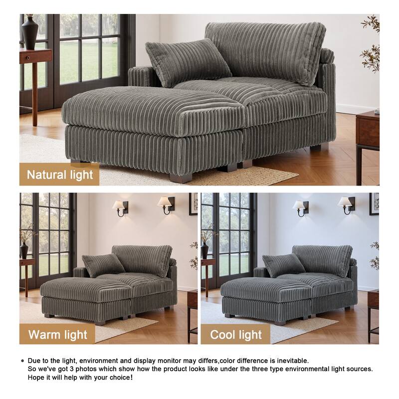 Plush Cloud Couch Modular Sectional Sofa with Ottoman