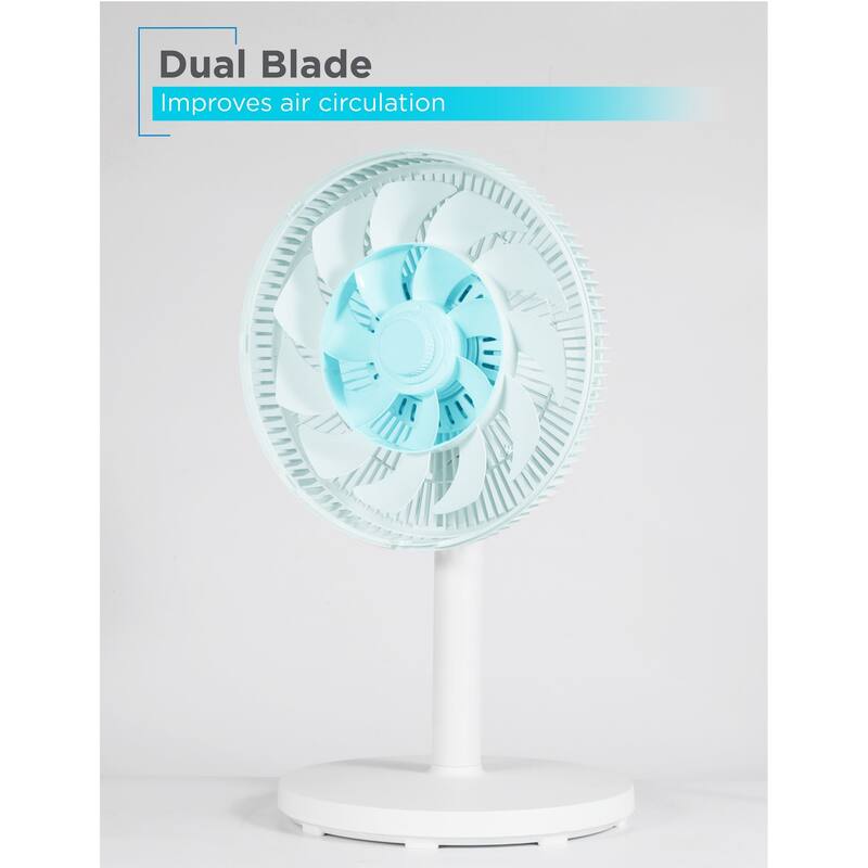 BLACK+DECKER 12-Inch Dual Blade Table Fan with Remote, Desk Fan with Adjustable Tilt