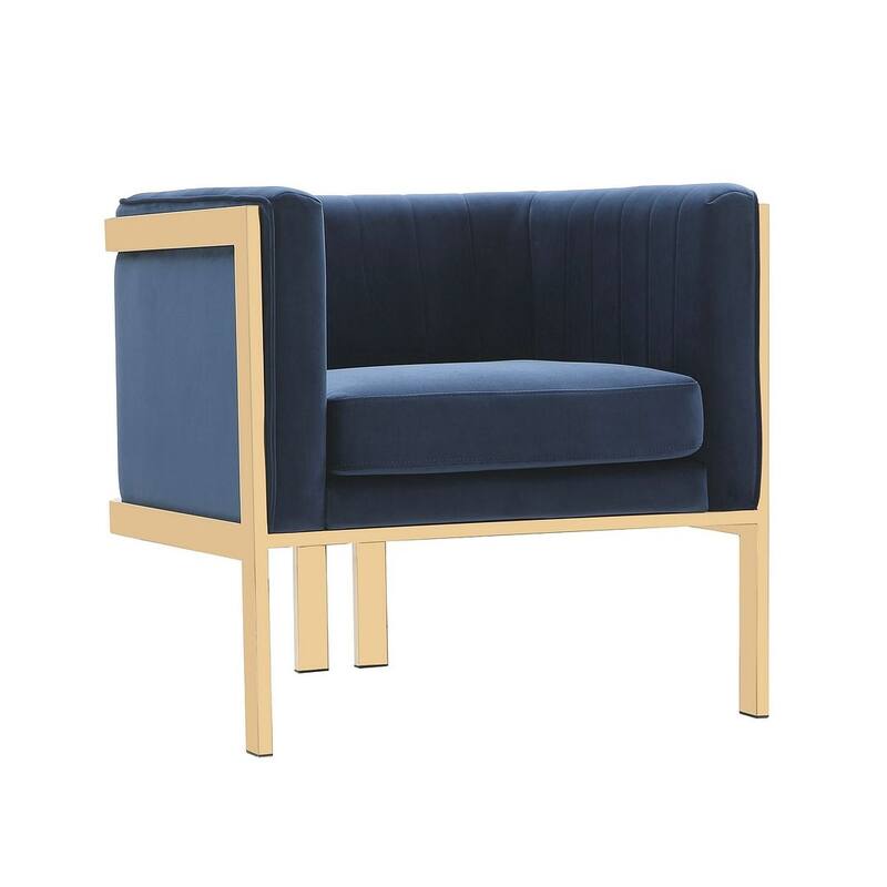 Manhattan Comfort Paramount Brass Velvet Accent Armchair (Set of 2)