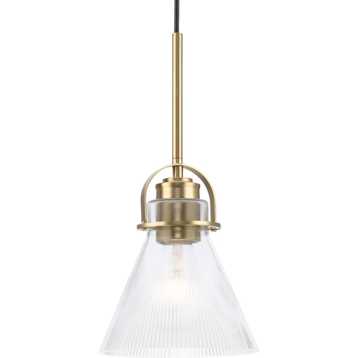Avec 7.75 in. 1-Light Brushed Gold Industrial Pendant