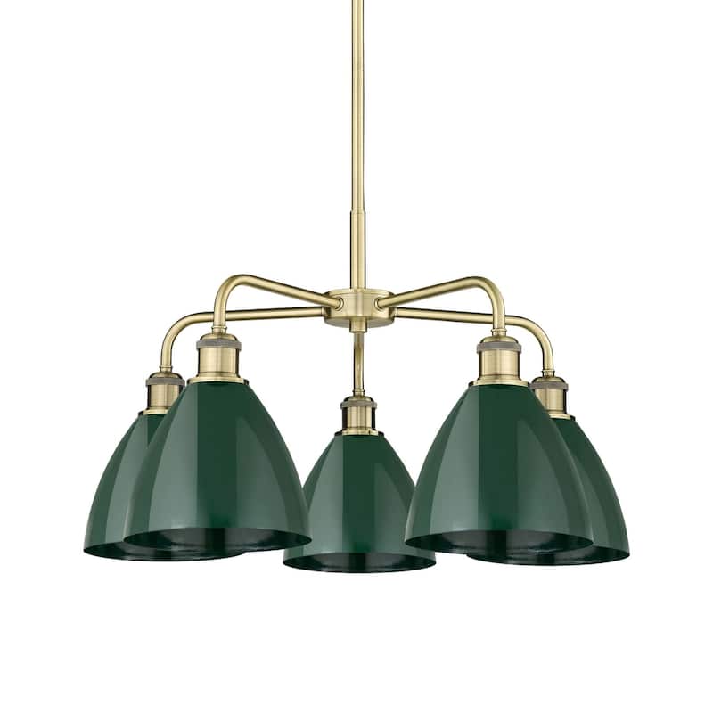 Innovations Lighting 516-5CR-16-26 Ballston Dome Chandelier Ballston - Antique Brass / Green