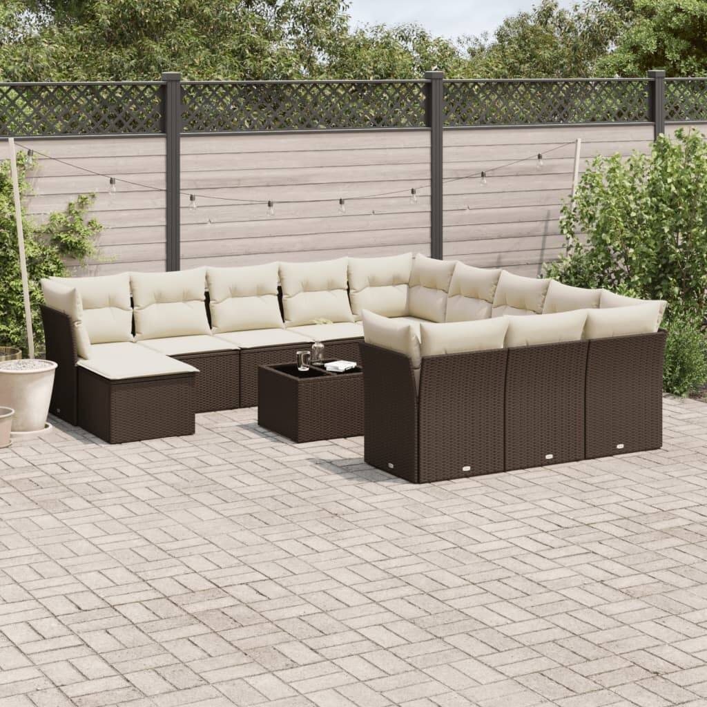 vidaXL Garden Sofa Set Brown - 21.7 x 21.7 x 14.6