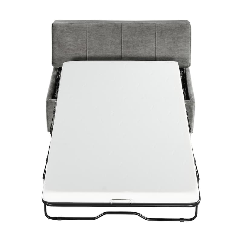 Roomfitters Twin Folding Ottoman Sleeper Bed with Mattress Convertible Guest Bed