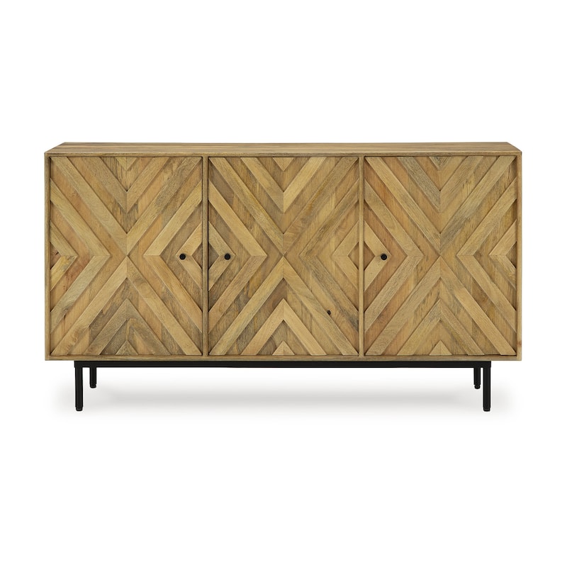 Signature Design by Ashley Cadewick Brown/Beige Accent Cabinet - 58"W x 16"D x 32"H