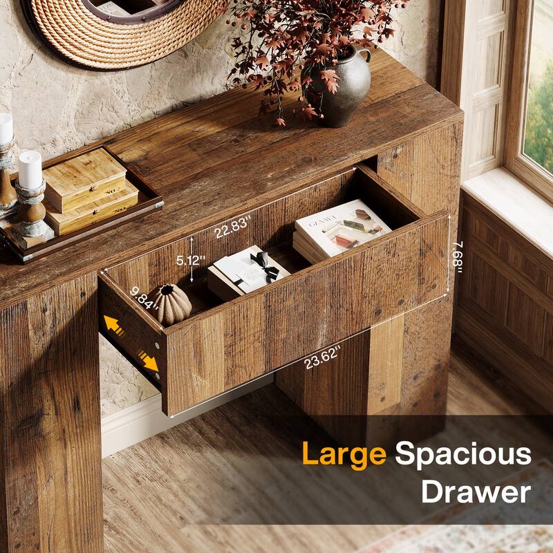 39.37" Console Table With Drawer for Entryway Hallway