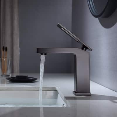Oil Rubbered Bronze Bathroom Sink Faucet single handle with pop up overflow drain - 7'6" x 9'6"