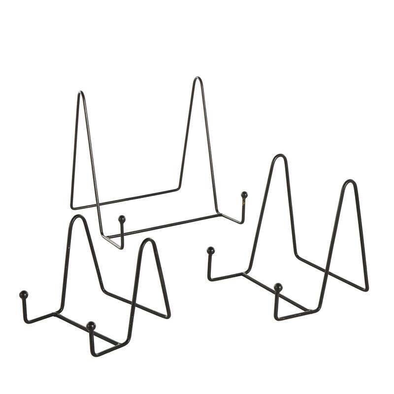 Metal Wide Triangle Display Easel - Set of 3 Black - Roche River Decor