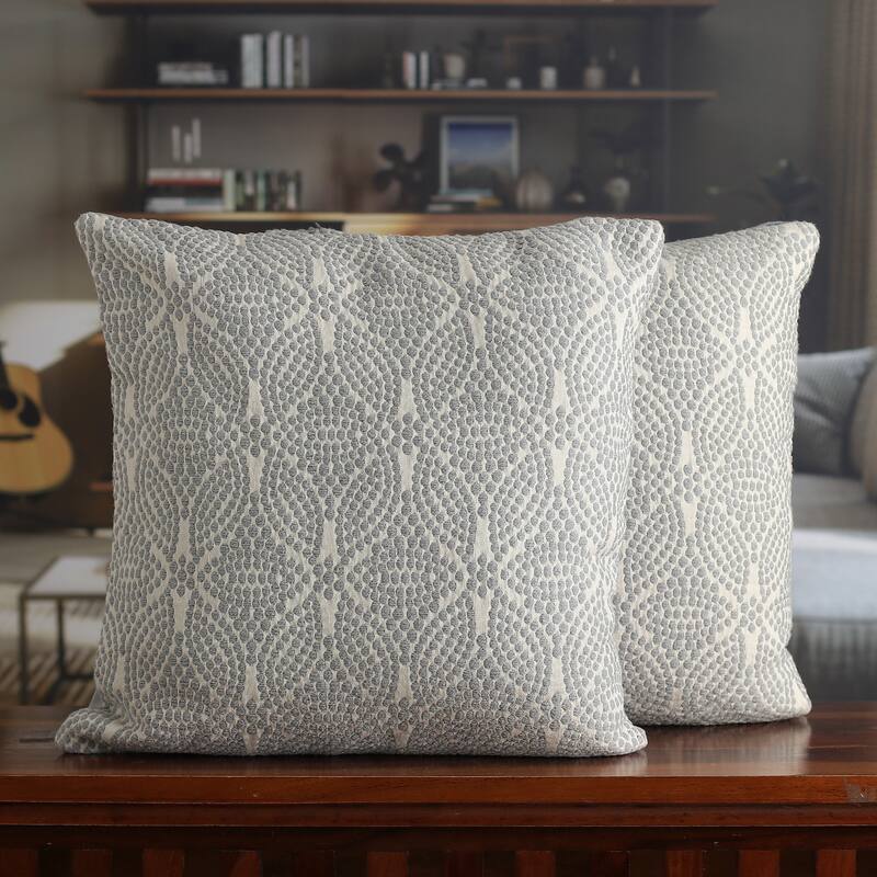 Novica Handmade Grey Spring Cotton Cushion Covers (Pair)