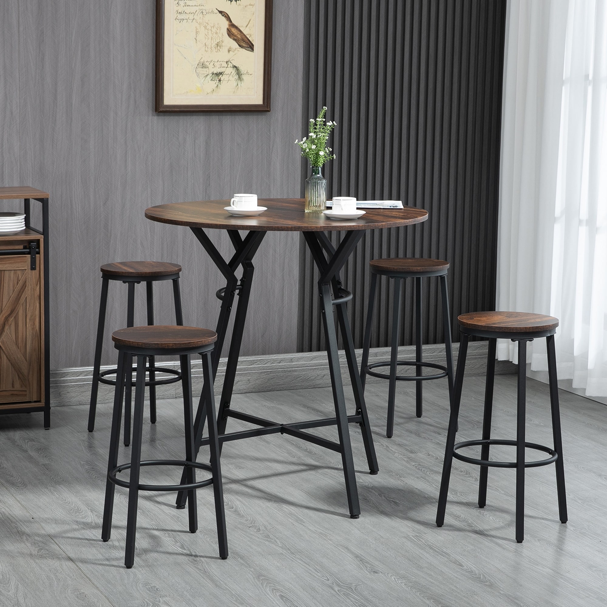 Space saving bar table and stools hotsell